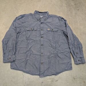 Carhartt Original Fit Men's XL Button Down Shirt Long Sleeve Blue/Gray
